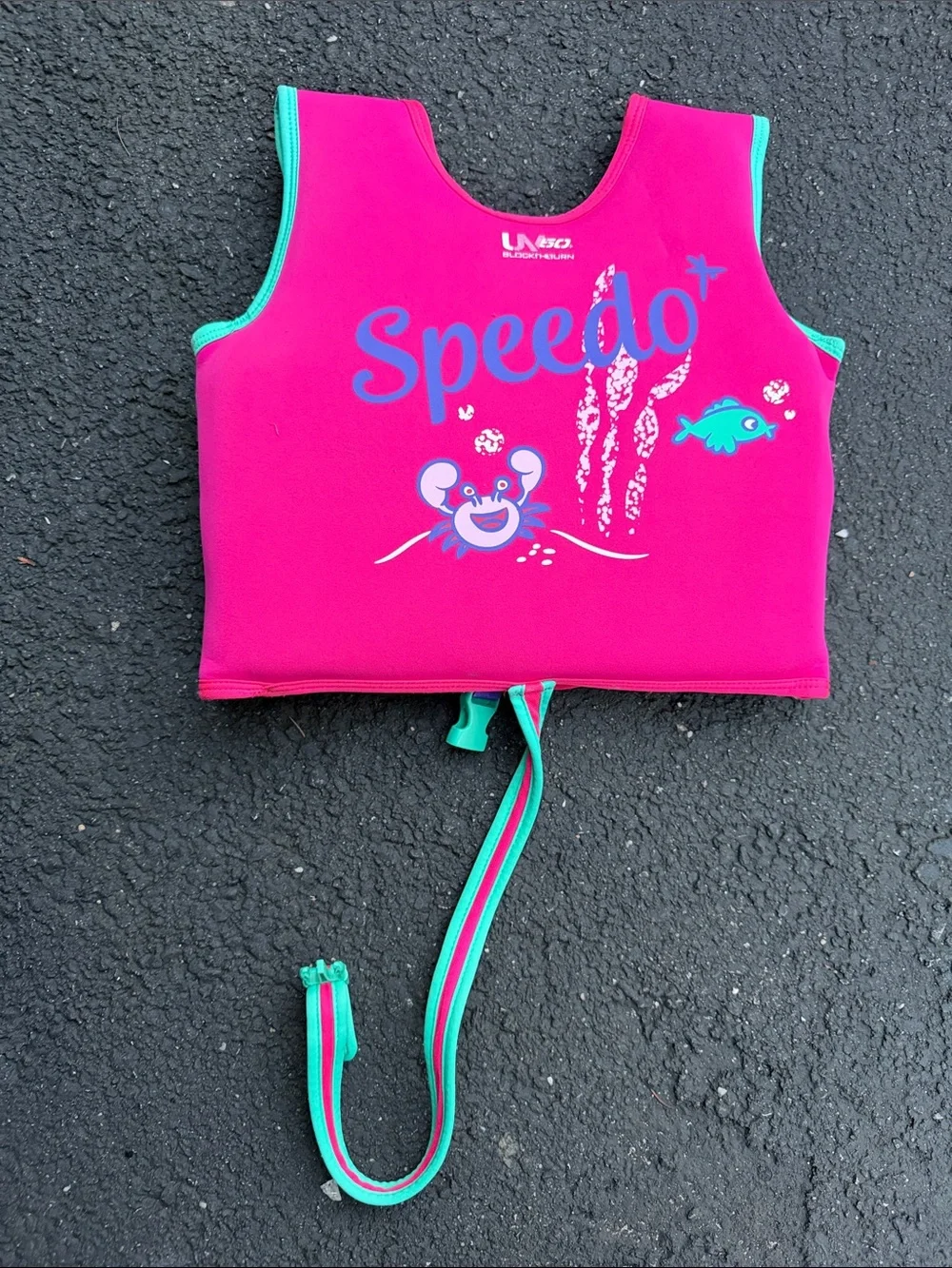 Speedo Girls' Mermaid Swim Vest - Hot Pink & Purple with Teal Accents